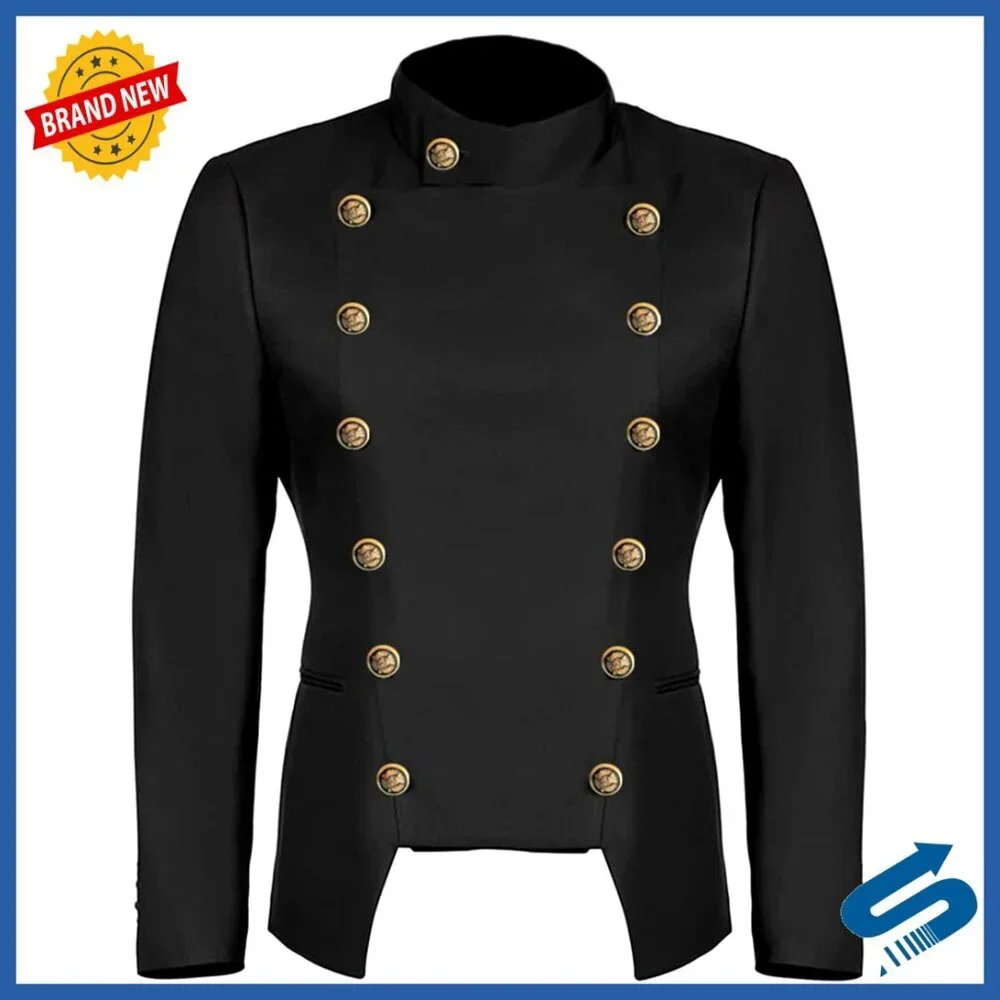 Slim Fit Sport Coat Blazer Stage Performance Dress Jacket Polyester